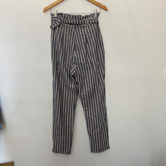 Urban Outfitters Gianna Striped High-Rise Paperbag Linen Blend Pants - Picture 5 of 5